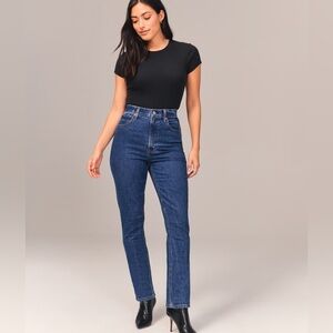Abercrombie & Fitch Curve Love Ultra High Rise Slim Straight Jeans